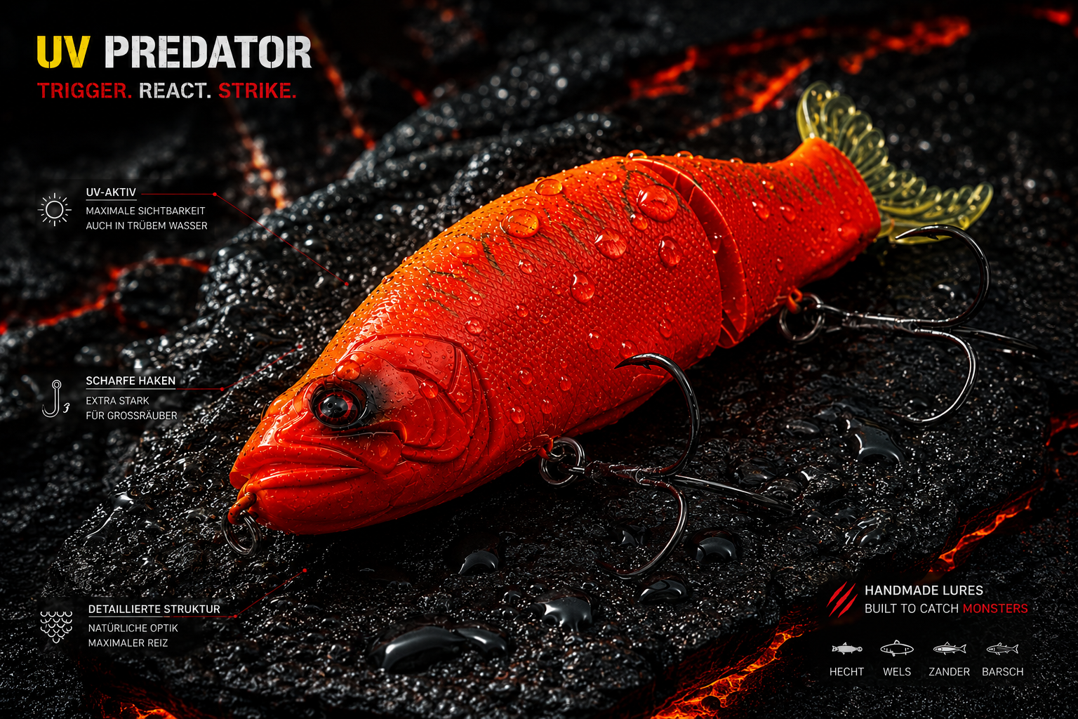 ELBKINGER UV Swimbait 135 – Toxic Inferno